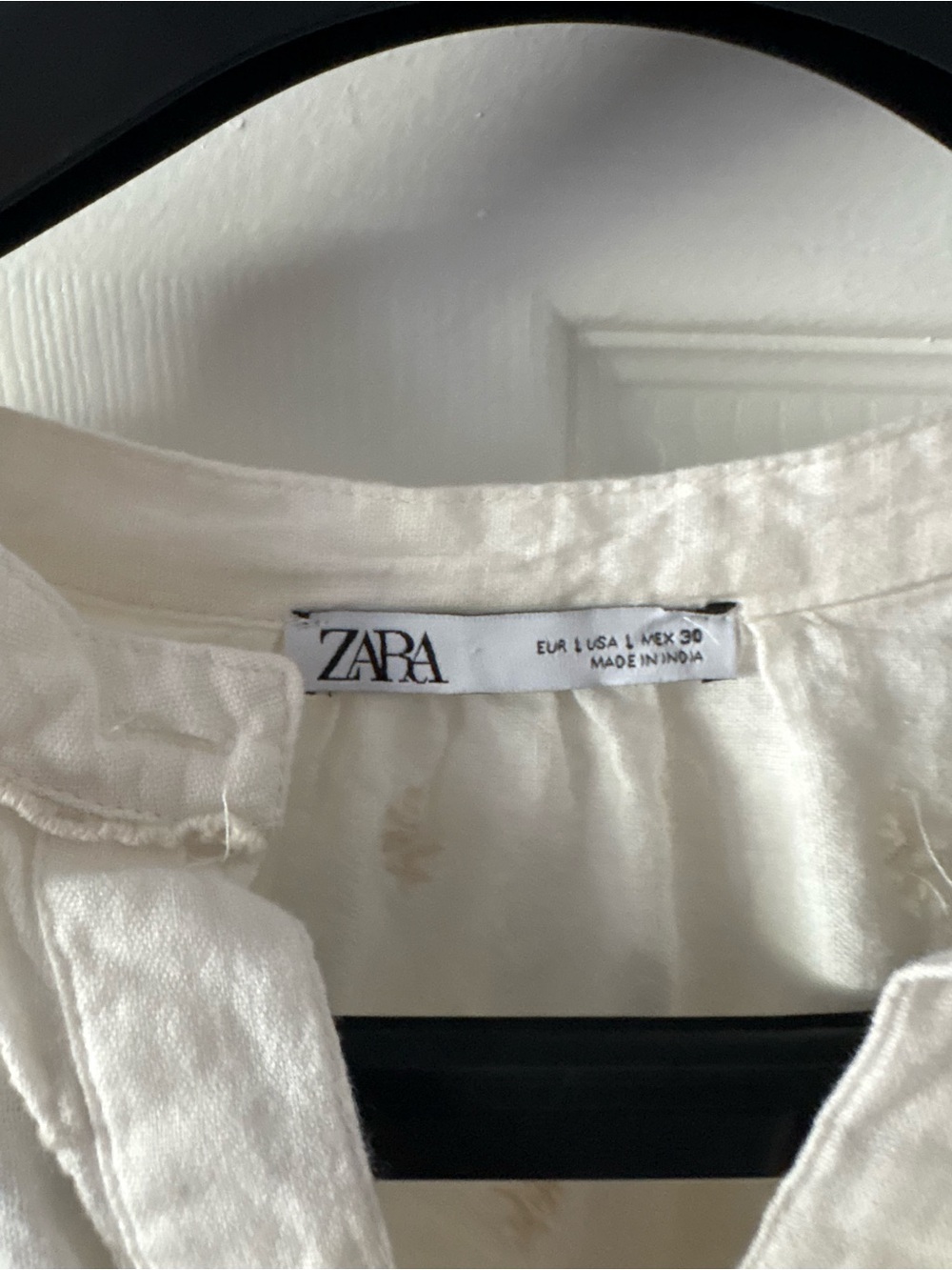 Zara Embroidered Mini Shirt Dress Size L - Picture 6 of 7
